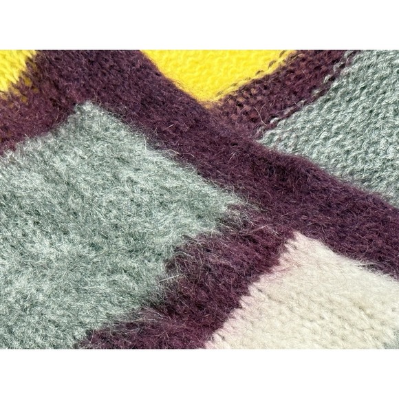 Zara Wool Mohair Oversized Knit Jacket Knit Coat Stripes Striped Women's Medium - Picture 4 of 6